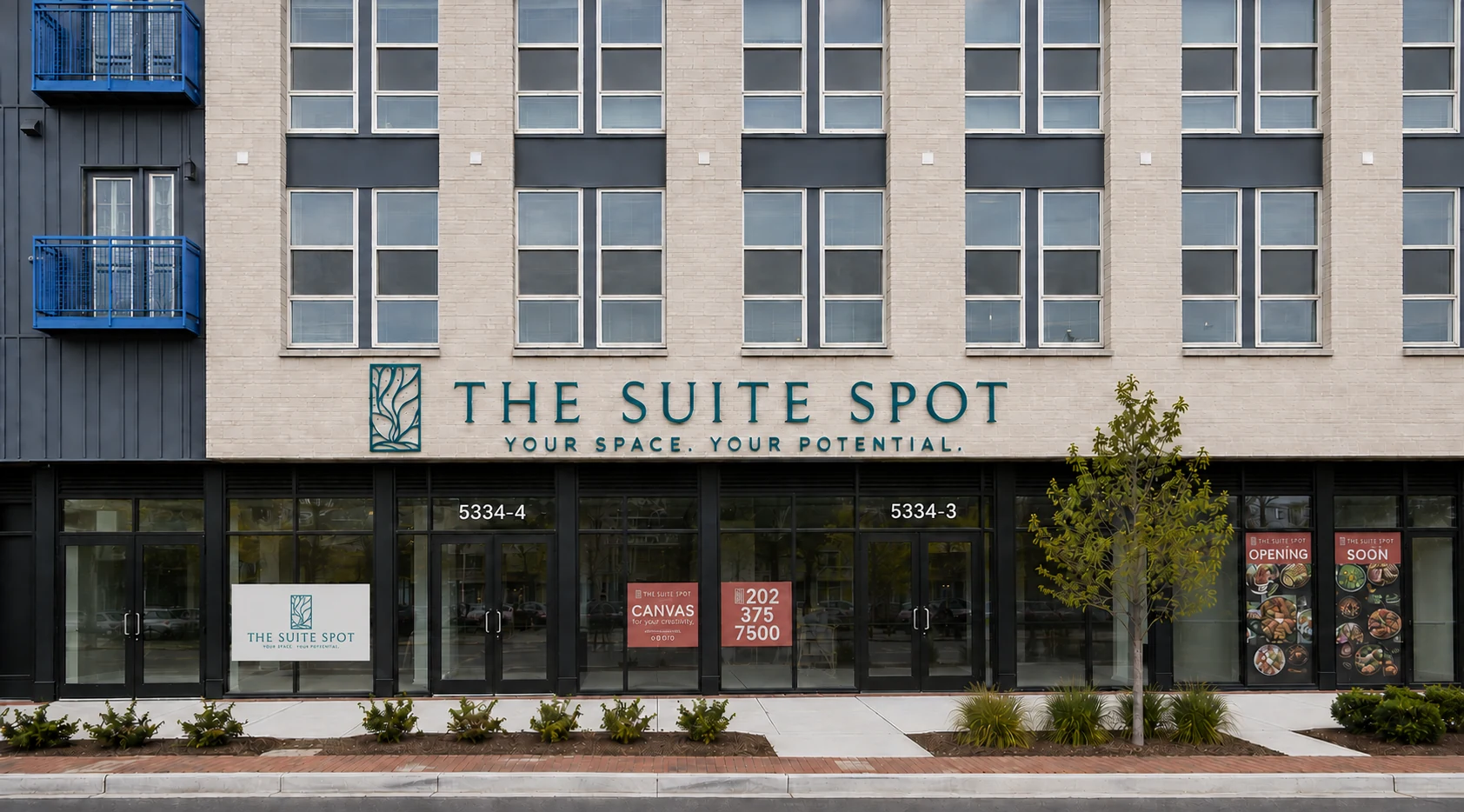 Exterior of The Suite Spot private salon suites in Hyattsville, Maryland.